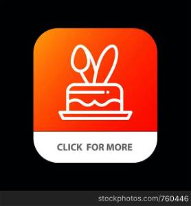 Crack, Egg, Easter, Holiday Mobile App Button. Android and IOS Line Version