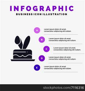 Crack, Egg, Easter, Holiday Solid Icon Infographics 5 Steps Presentation Background
