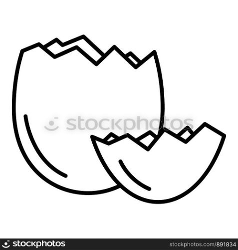 Crack eggshell icon. Outline crack eggshell vector icon for web design isolated on white background. Crack eggshell icon, outline style