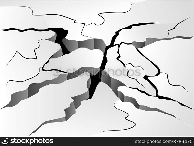 crack in the ground. abstract broken background