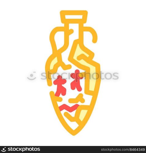 cracked amphora color icon vector. cracked amphora sign. isolated symbol illustration. cracked amphora color icon vector illustration