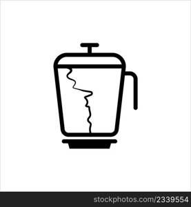 Cracked Broken Blender Mixer Jar Icon, Kitchen Home Electric Appliance Vector Art Illustration