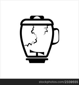 Cracked Broken Blender Mixer Jar Icon, Kitchen Home Electric Appliance Vector Art Illustration