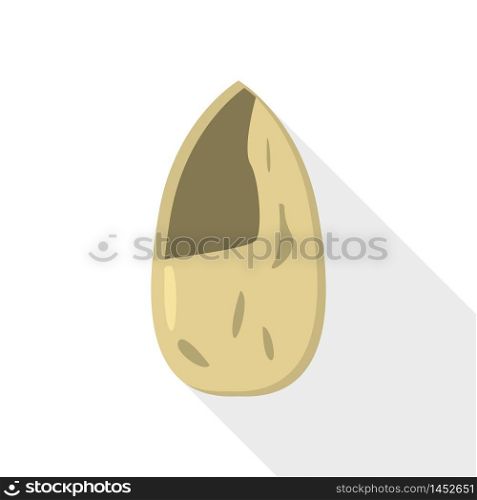 Cracked empty almond icon. Flat illustration of cracked empty almond vector icon for web design. Cracked empty almond icon, flat style