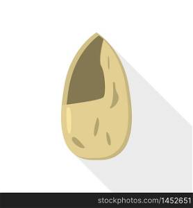 Cracked empty almond icon. Flat illustration of cracked empty almond vector icon for web design. Cracked empty almond icon, flat style