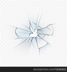 Cracked Glass Window Of Abandoned Building Vector. Smashed, Crushed And Fractured Glass Windshield. Destruction Texture Screen Material Transparent Concept Template Realistic 3d Illustration. Cracked Glass Window Of Abandoned Building Vector