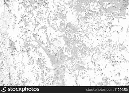 Cracked paint vector black and white texture background. Grunge scratch old wall template for overlay artwork.