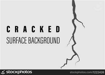 cracked surface realistic white background isolated vector illustration