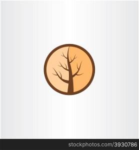 cracked wood tree vector logo icon label