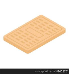 Cracker biscuit icon. Isometric of cracker biscuit vector icon for web design isolated on white background. Cracker biscuit icon, isometric style