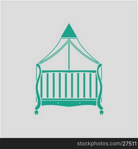 Cradle icon. Gray background with green. Vector illustration.