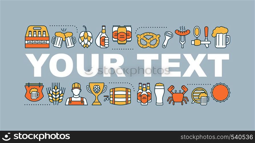 Craft beer word concepts banner. Pub. Brewery. Isolated lettering typography idea with linear icons. Craft brewing. Microbrewery. Vector outline illustration. Craft beer word concepts banner