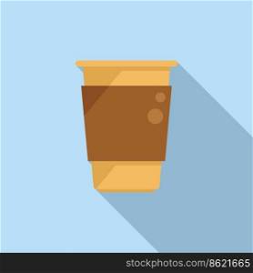 Craft coffee cup icon flat vector. Eco container. Pack ecology. Craft coffee cup icon flat vector. Eco container
