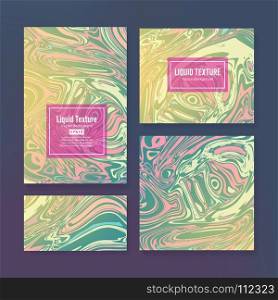 Craft Liquid Texture Vector. Set Ink Texture Watercolor Hand Drawn Marbling Illustration. Abstract Background, Aqua Print. Template For Sail, Invitations, Card Design. Craft Liquid Texture Vector. Abstract Colorful Background