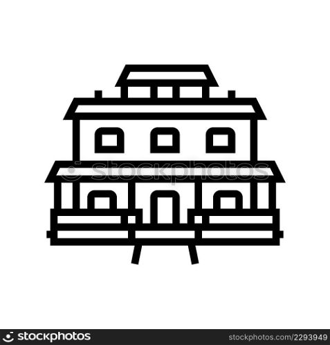 craftsman house line icon vector. craftsman house sign. isolated contour symbol black illustration. craftsman house line icon vector illustration