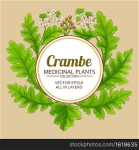 crambe plant vector frame on color background. crambe plant vector frame