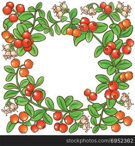 cranberry branch vector frame. cranberry branch vector frame on white background
