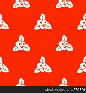 Cranberry pattern repeat seamless in orange color for any design. Vector geometric illustration. Cranberry pattern seamless