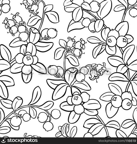 cranberry seamless pattern. cranberry plant seamless pattern on white background