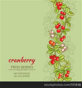 cranberry vector background. cranberry branches vector pattern on color background