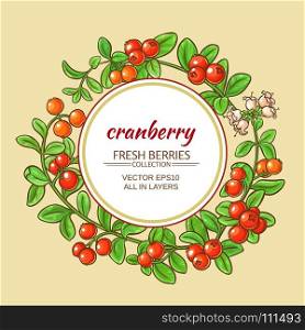 cranberry vector frame. cranberry vector branches frame on color background