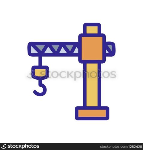 Crane construction icon vector. Thin line sign. Isolated contour symbol illustration. Crane construction icon vector. Isolated contour symbol illustration