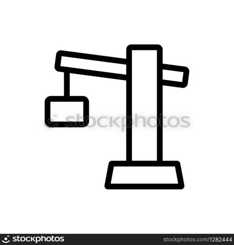 Crane construction icon vector. Thin line sign. Isolated contour symbol illustration. Crane construction icon vector. Isolated contour symbol illustration