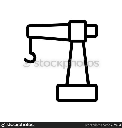 Crane construction icon vector. Thin line sign. Isolated contour symbol illustration. Crane construction icon vector. Isolated contour symbol illustration