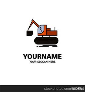 Crane, Construction, Lift, Truck Business Logo Template. Flat Color