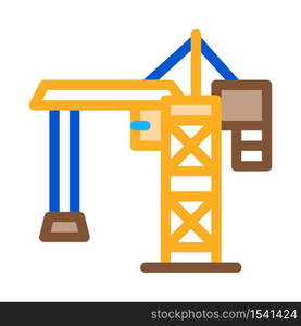 crane for building icon vector. crane for building sign. color symbol illustration. crane for building icon vector outline illustration