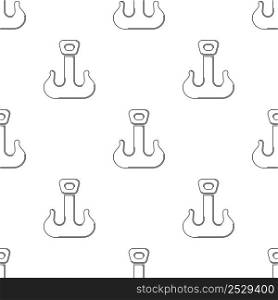 Crane Hook Icon Seamless Pattern, Tow Hook, Lifting Hook With A Safety Latch Vector Art Illustration