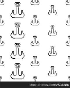Crane Hook Icon Seamless Pattern, Tow Hook, Lifting Hook With A Safety Latch Vector Art Illustration