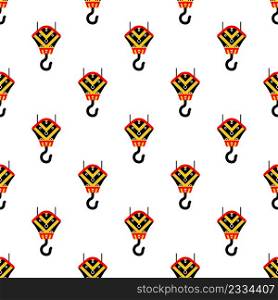 Crane Hook Icon Seamless Pattern, Tow Hook Vector Art Illustration