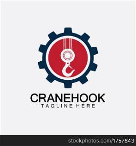 Crane hook logo icon vector illustration design template