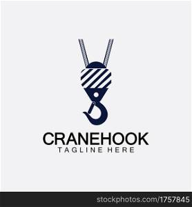 Crane hook logo icon vector illustration design template