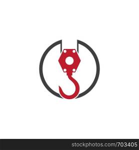 Crane hook logo vector template illustration