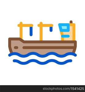crane on boat icon vector. crane on boat sign. color symbol illustration. crane on boat icon vector outline illustration