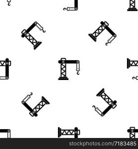 Crane pattern repeat seamless in black color for any design. Vector geometric illustration. Crane pattern seamless black