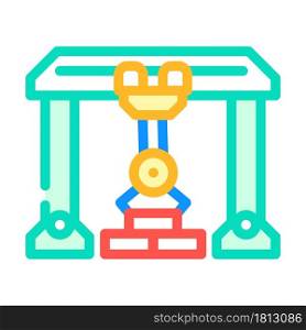 crane robot color icon vector. crane robot sign. isolated symbol illustration. crane robot color icon vector illustration