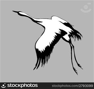 crane silhouette on gray background, vector illustration