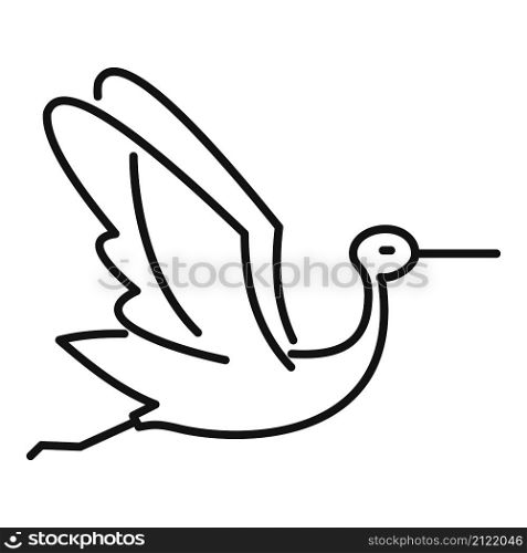 Crane stork icon outline vector. Bird fly. Baby nest. Crane stork icon outline vector. Bird fly