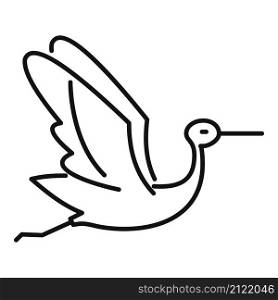 Crane stork icon outline vector. Bird fly. Baby nest. Crane stork icon outline vector. Bird fly