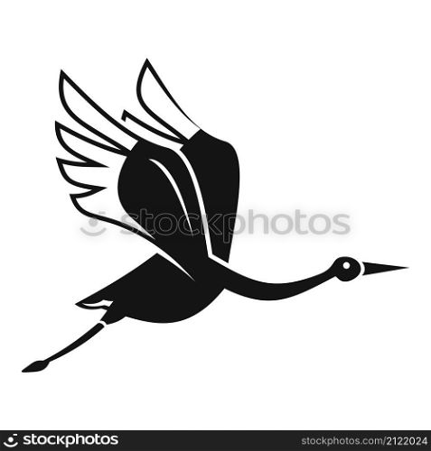 Crane stork icon simple vector. Bird fly. Baby nest. Crane stork icon simple vector. Bird fly