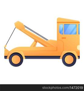 Crane tow truck icon. Cartoon of crane tow truck vector icon for web design isolated on white background. Crane tow truck icon, cartoon style