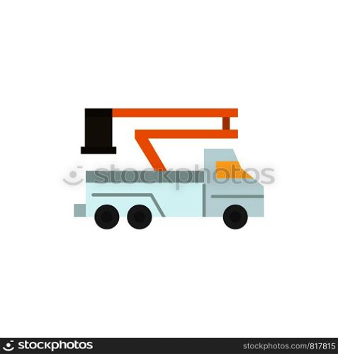 Crane, Truck, Lift, Lifting, Transport Flat Color Icon. Vector icon banner Template