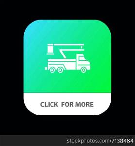 Crane, Truck, Lift, Lifting, Transport Mobile App Button. Android and IOS Glyph Version