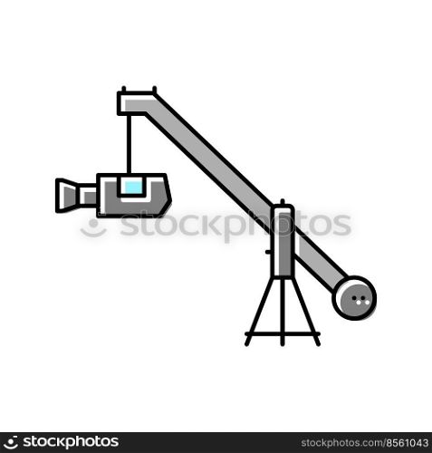 crane video camera color icon vector. crane video camera sign. isolated symbol illustration. crane video camera color icon vector illustration