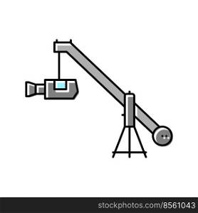 crane video camera color icon vector. crane video camera sign. isolated symbol illustration. crane video camera color icon vector illustration