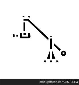 crane video camera glyph icon vector. crane video camera sign. isolated symbol illustration. crane video camera glyph icon vector illustration