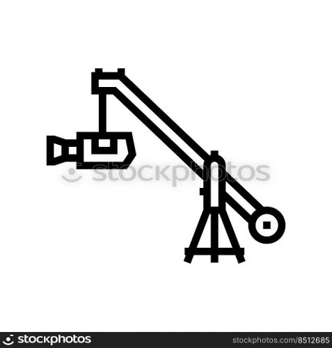 crane video camera line icon vector. crane video camera sign. isolated contour symbol black illustration. crane video camera line icon vector illustration